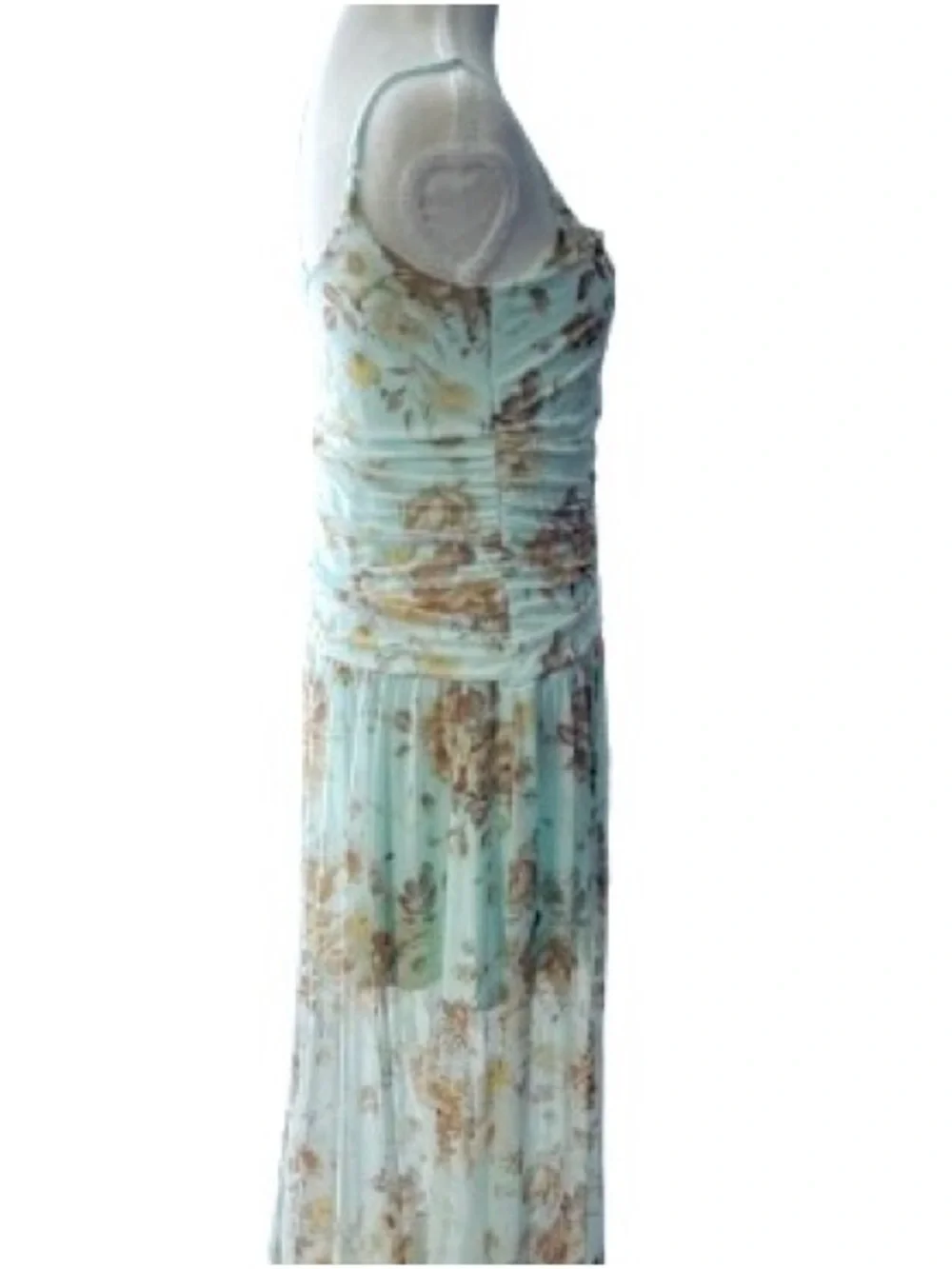Sheer Abercrombie & Fitch Dress Mint Green Floral Illusion Medium Maxi Mesh Boho